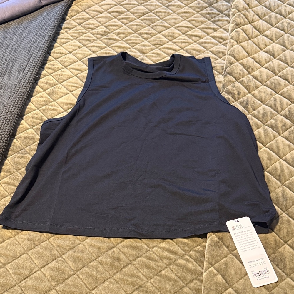 CRZ YOGA Women's Sleeveless black  Muscle Tee size XL